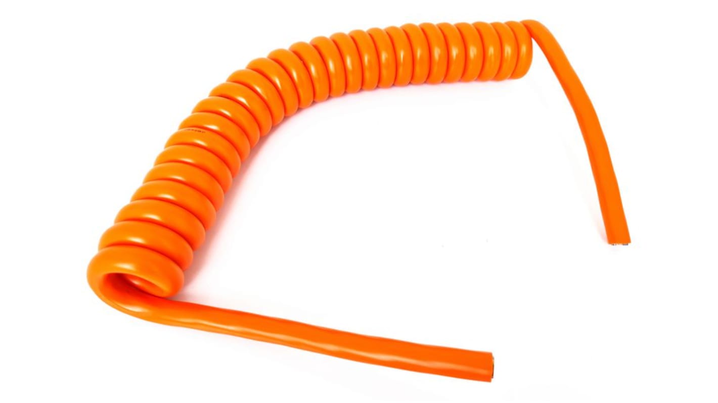 The Best Solution Netzkabel, 5-adrig Typ Spiralkabel Orange x 4 mm², 6m, PUR