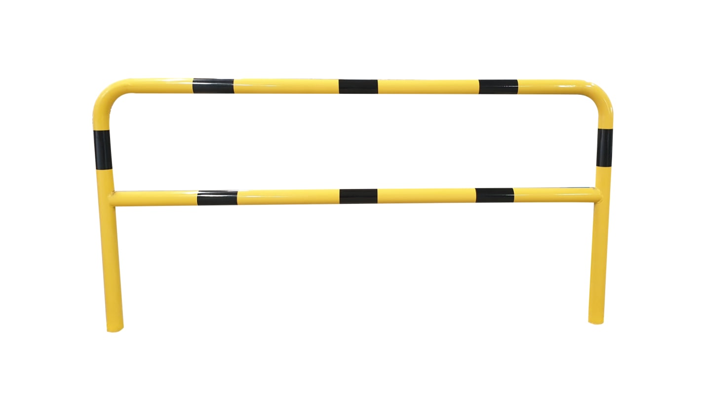 RS PRO Black/Yellow Steel Protection Barrier