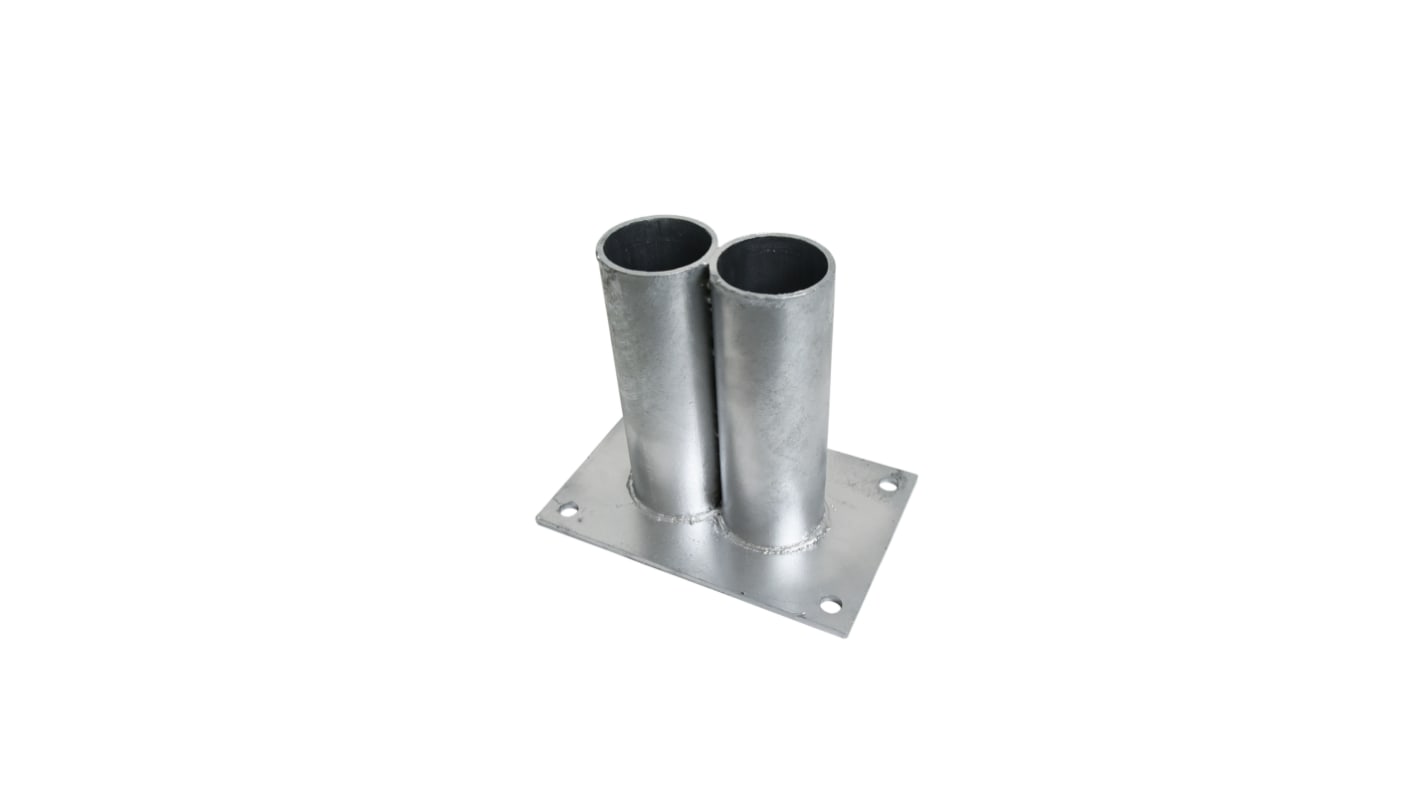 RS PRO Grey Galvanised Steel Barrier Base