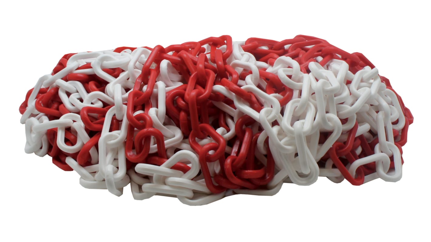 RS PRO Red & White Polypropylene Chain Barrier