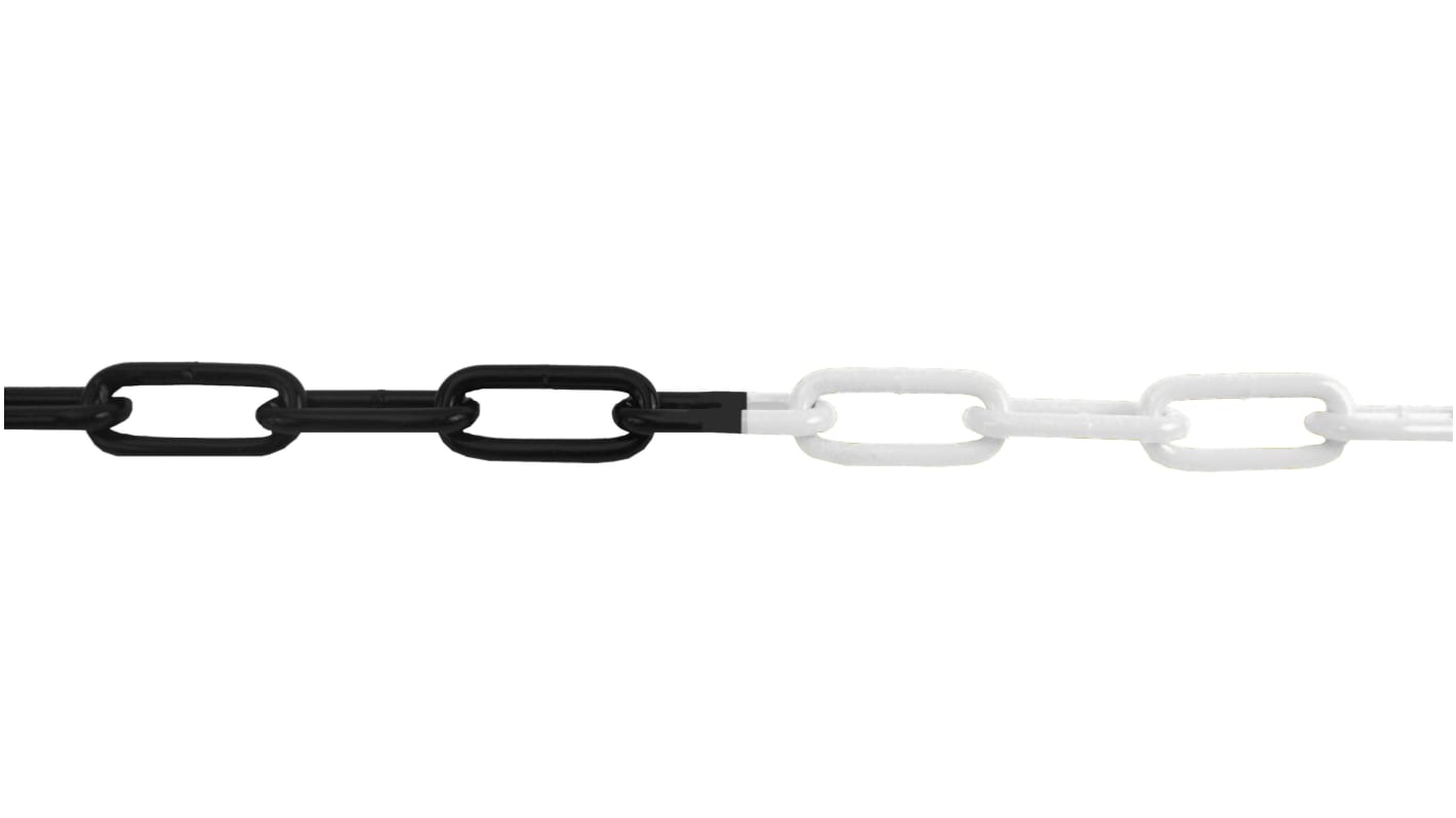 RS PRO Absperrkette Stahl Schwarz, Weiß Absperrkette