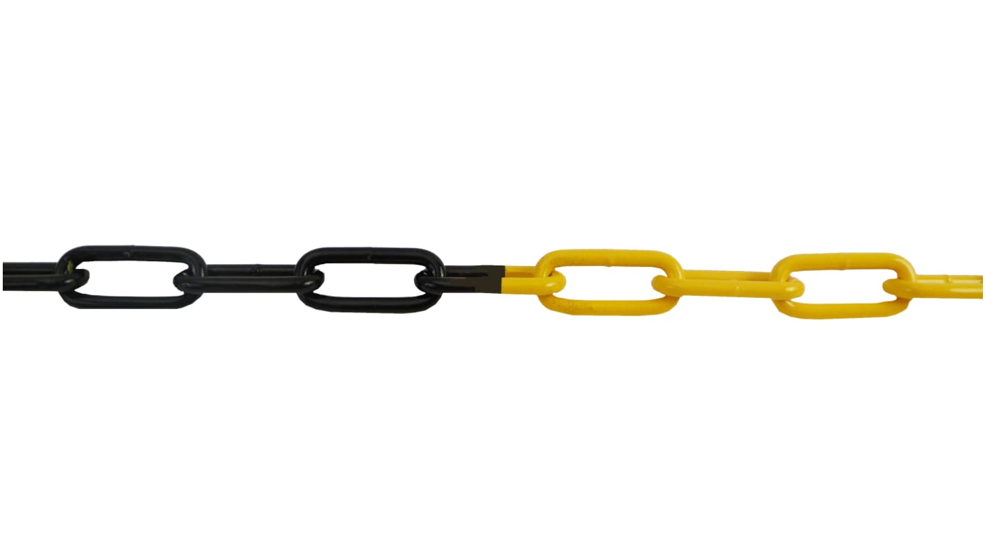 RS PRO Black & Yellow Steel Chain Barrier