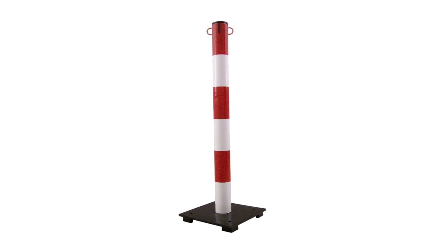 RS PRO Red & White Steel Barrier Post