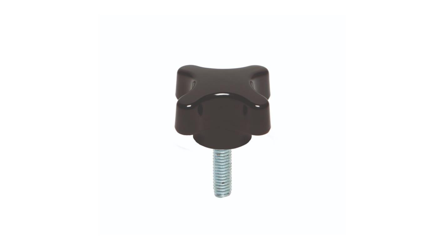 Manopola di serraggio RS PRO in Duroplast, M12 x 40 x 40mm