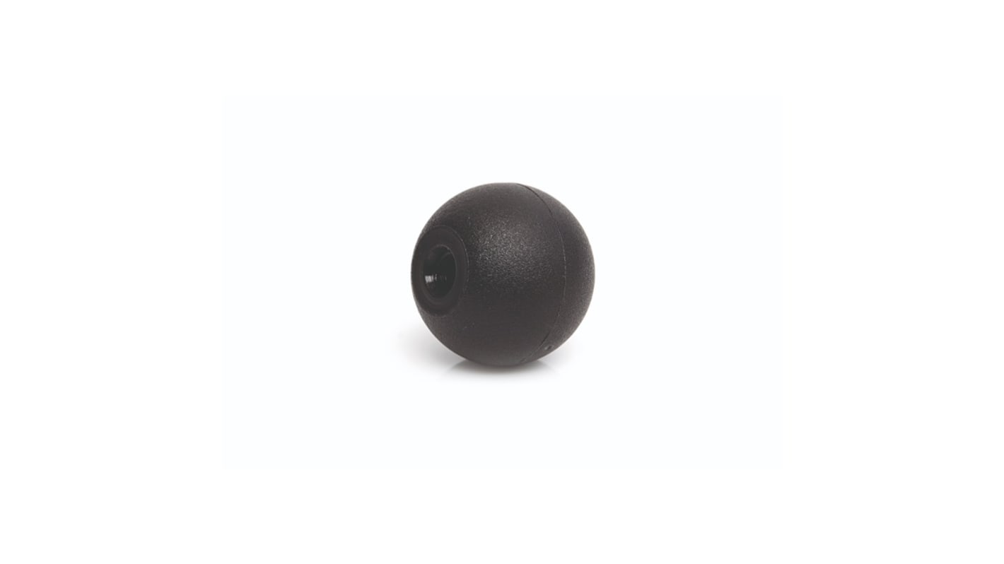 RS PRO Black Thermoplastic Ball Clamping Knob, M16, Threaded Mount