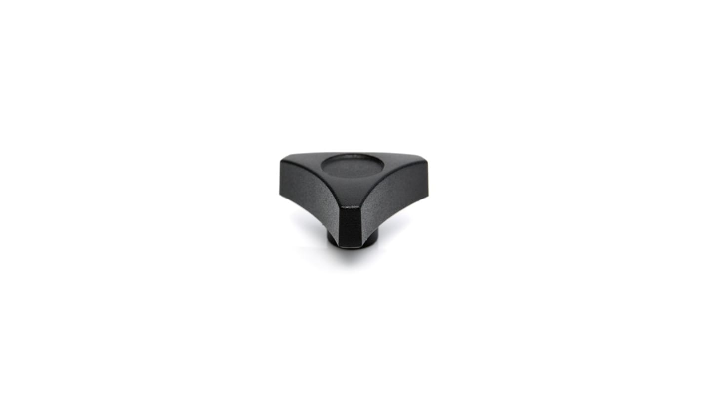 RS PRO Black Thermoplastic Clamping Knob, M6, Threaded Mount