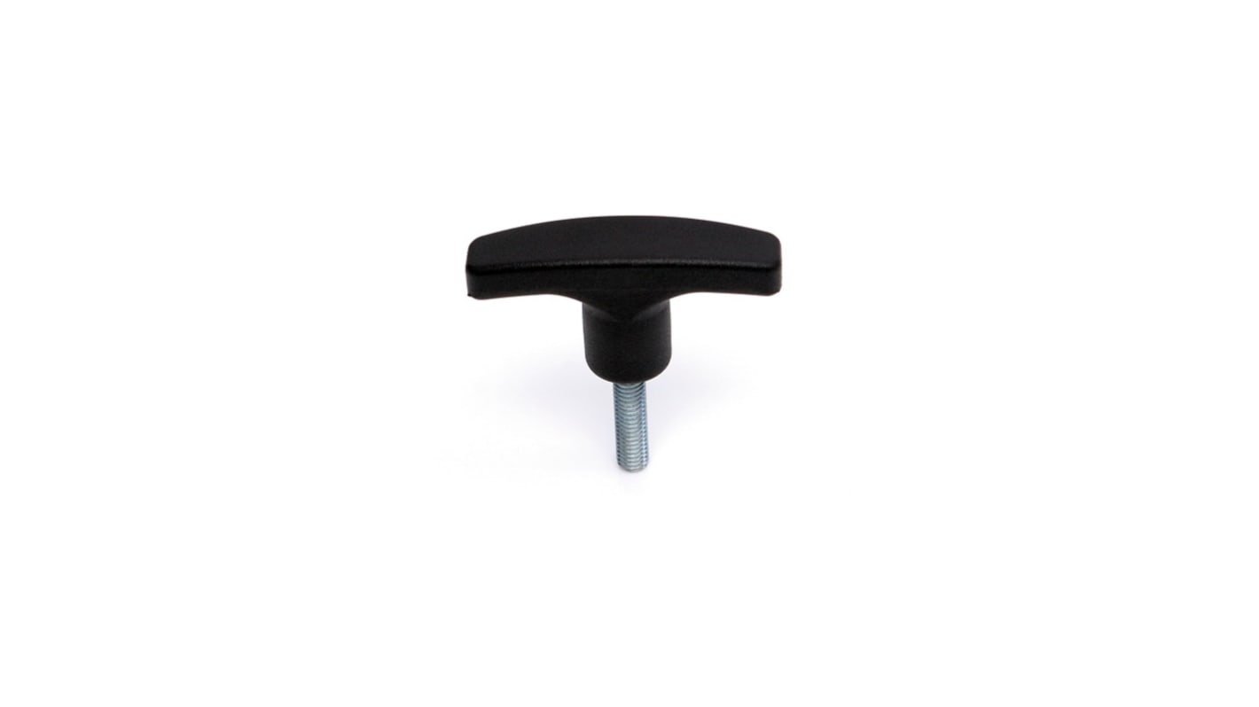 RS PRO Matt Black Thermoplastic Cabinet Handle 22 mm Height, 19mm Width, 71mm Length