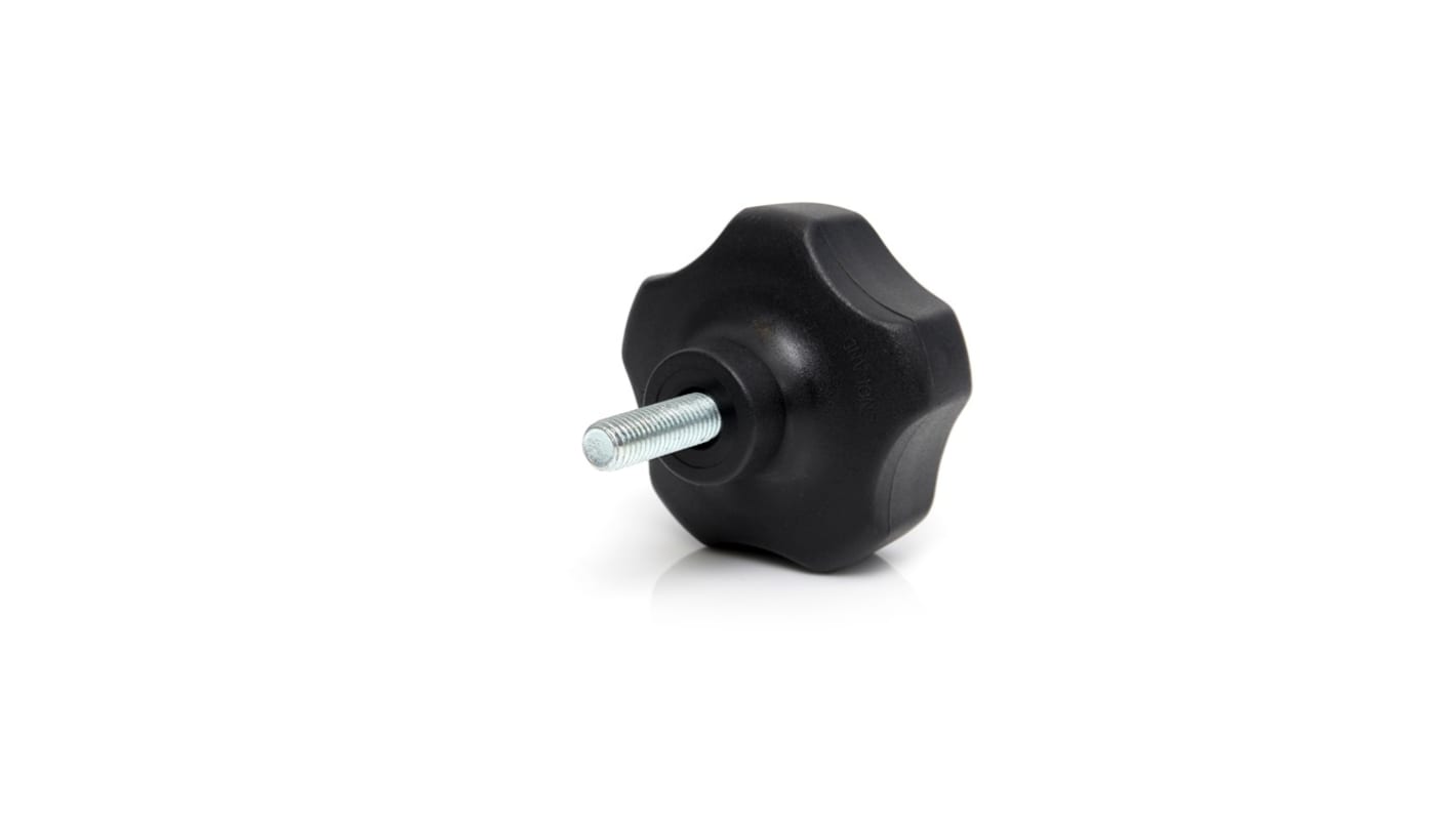 Manopola di serraggio Multi lobo RS PRO in Termoplastico, M10 x 30 x 30mm