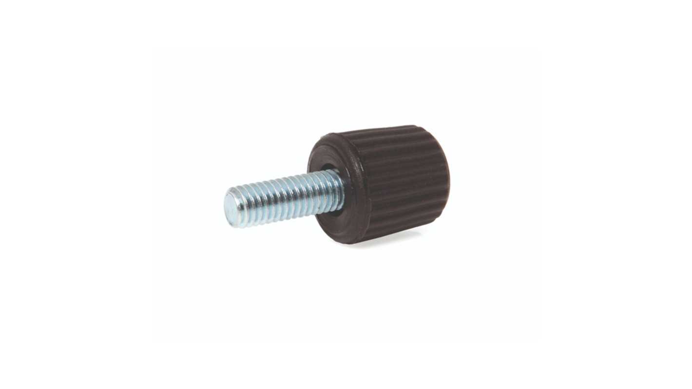 RS PRO Black Thermoplastic Taper Clamping Knob, M5 x 20, Bore