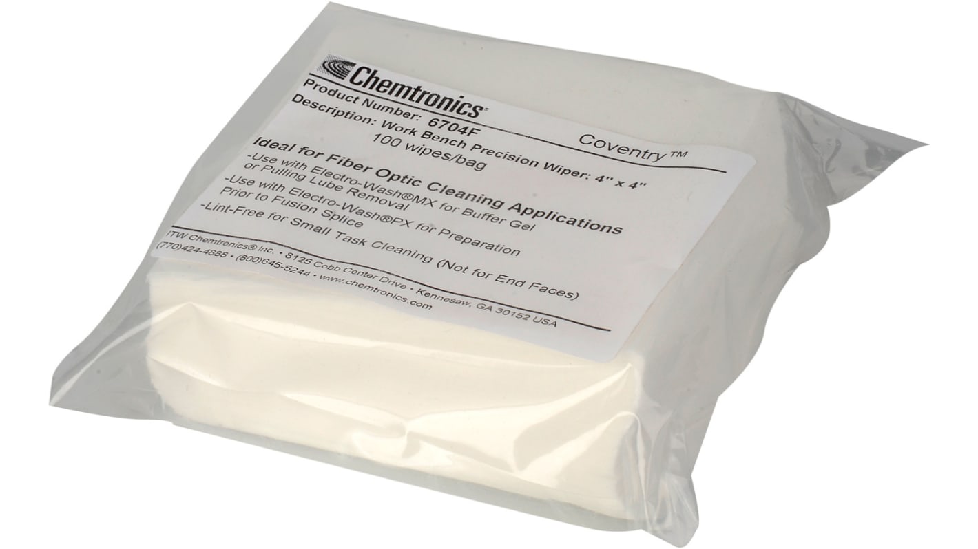 Chemtronics Coventry Econowipes Dry Cleaning Wipes, Bag of 100