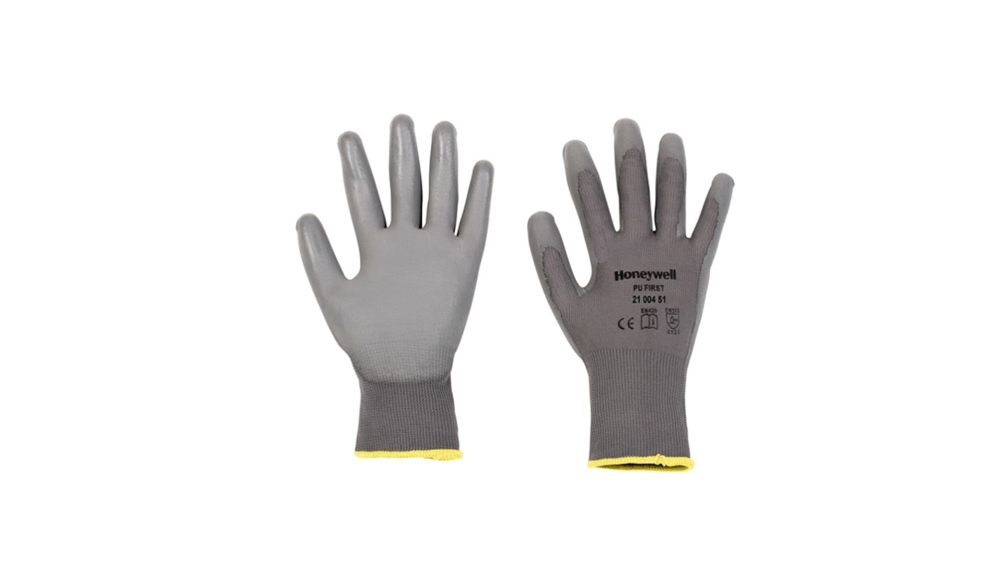 Guantes de trabajo de Poliamida Gris Honeywell Safety, talla 8, con recubrimiento de Poliuretano