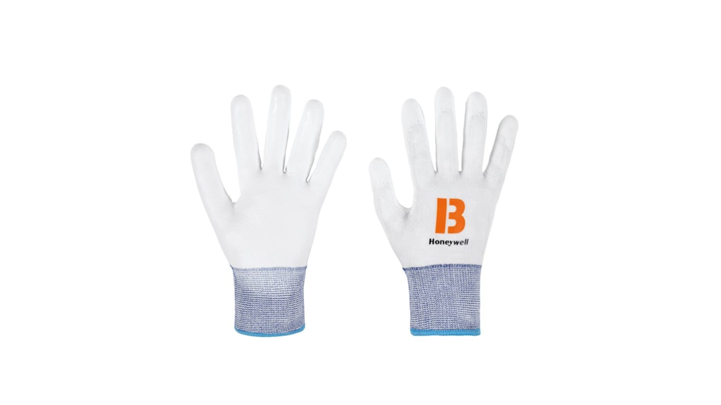 Guantes de trabajo de Spectra Blanco Honeywell Safety serie Vertigo, talla 6, con recubrimiento de Poliuretano