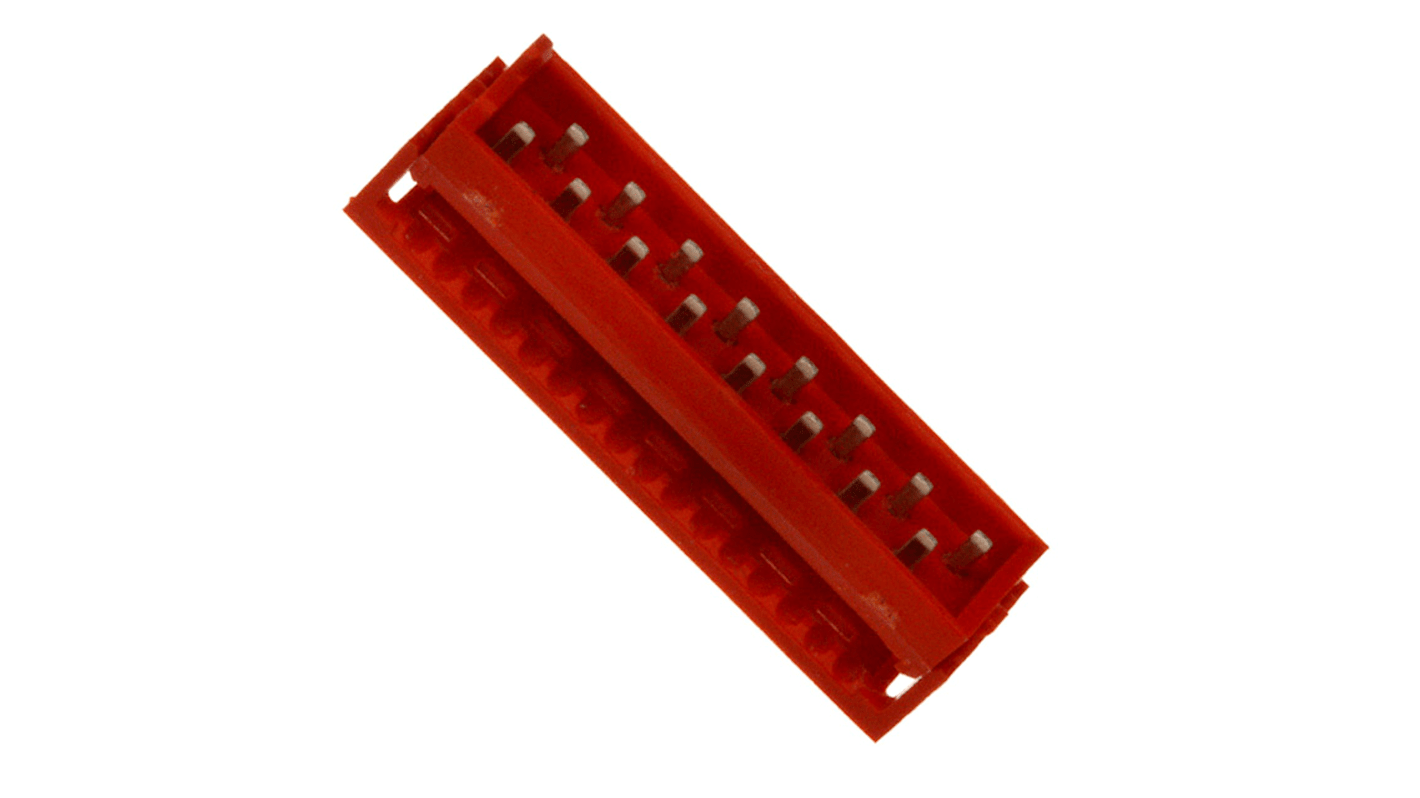 RS PRO IDC连接器, 公插, 16p, 2.54mm间距, 2排, 电缆安装, IDC端接, 垂直