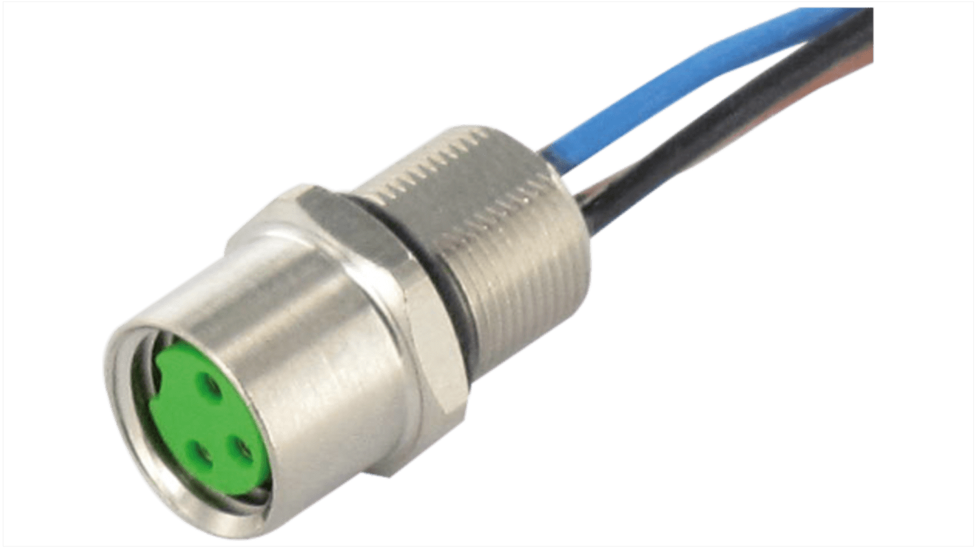Murrelektronik Industrial Circular Connectors, 3 Contacts, Front Mount, M8 Connector, Socket, Female, IP67, 7000 Series