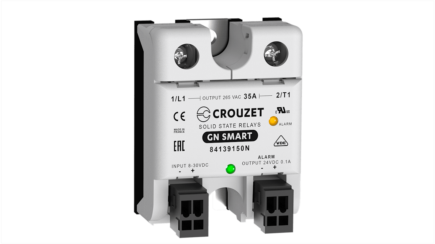 Crouzet GN Series Solid State Relay, 35 A Load, Panel Mount, 265 V ac Load, 30 Vdc Control