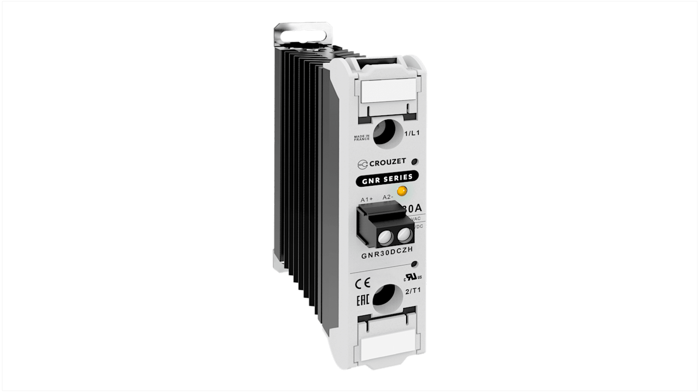 Crouzet GNR Series Solid State Relay, 30 A Load, DIN Rail Mount, 660 V ac Load, 32 Vdc Control