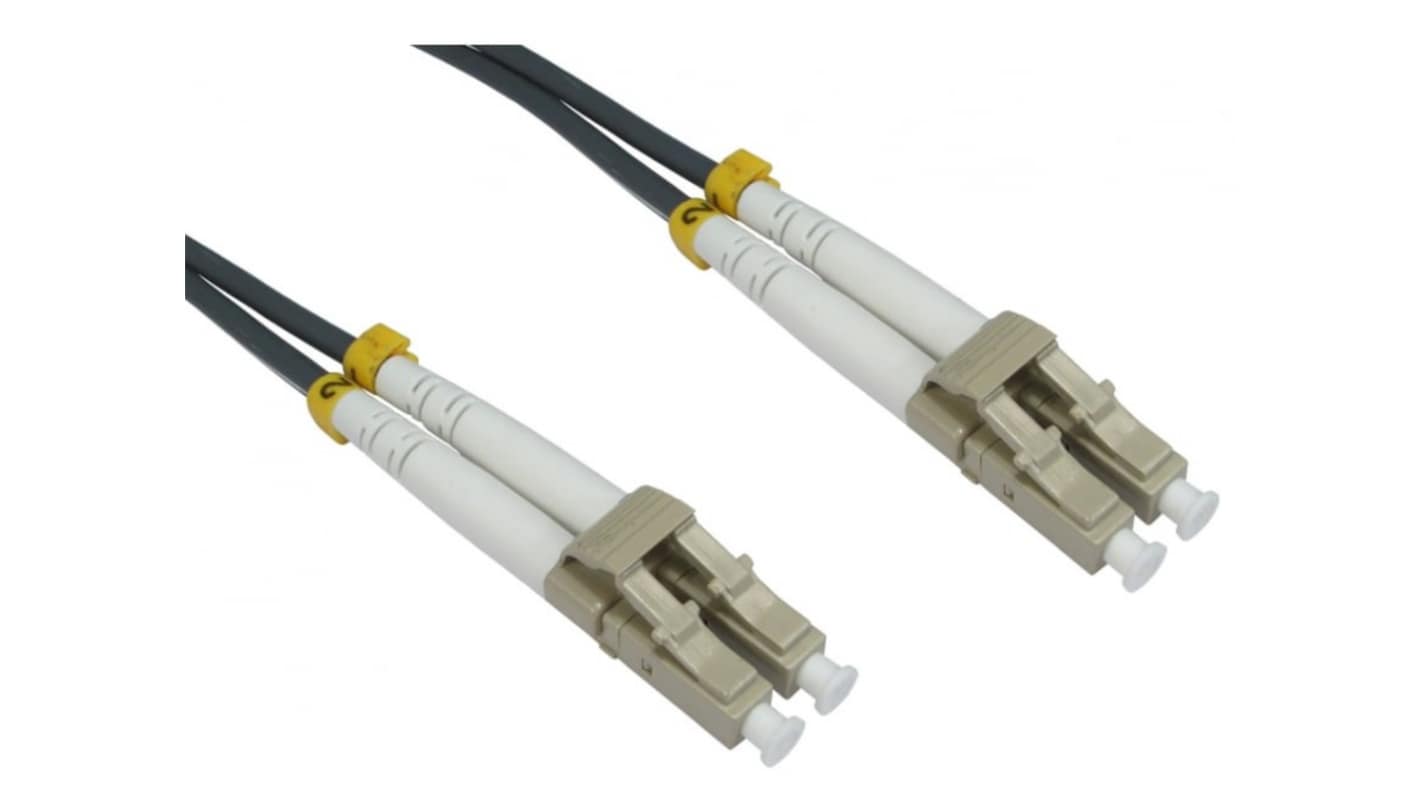 RS PRO LC to LC Duplex Multi Mode OM1 Fibre Optic Cable, 3mm, Grey, 30m