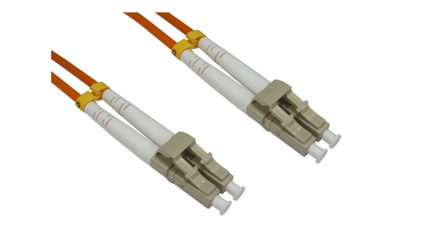 RS PRO LC to LC Duplex Multi Mode OM2 Fibre Optic Cable, 3mm, Orange, 20m