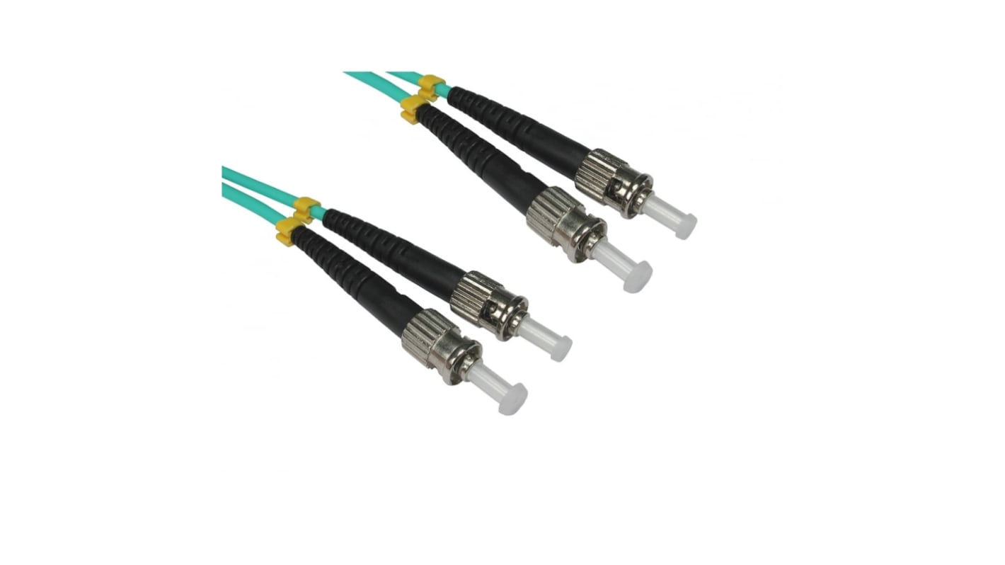 Cable de fibra óptica RS PRO OM3 de 2 núcleos, con A: ST, con B: ST, long. 15m, funda de , funda libre de halógenos y