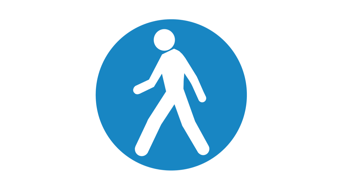 RS PRO PVC Floor Sticker Pedestrians Sign