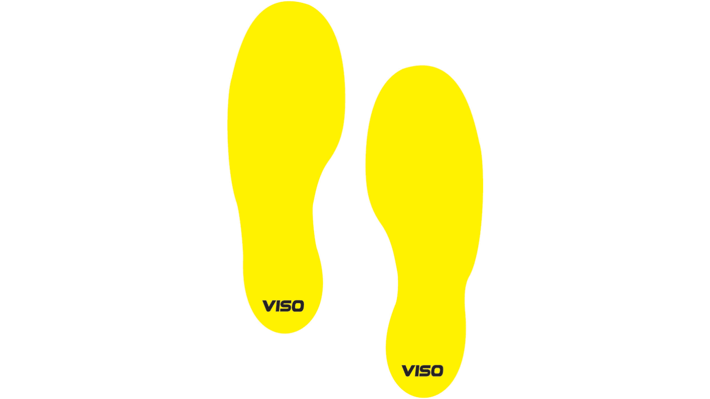 RS PRO PVC Floor Sticker Feet Floor Sign Sign