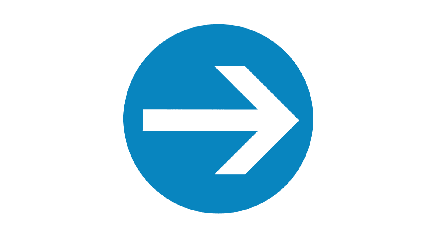 RS PRO PVC Floor Sticker Right Arrow Sign