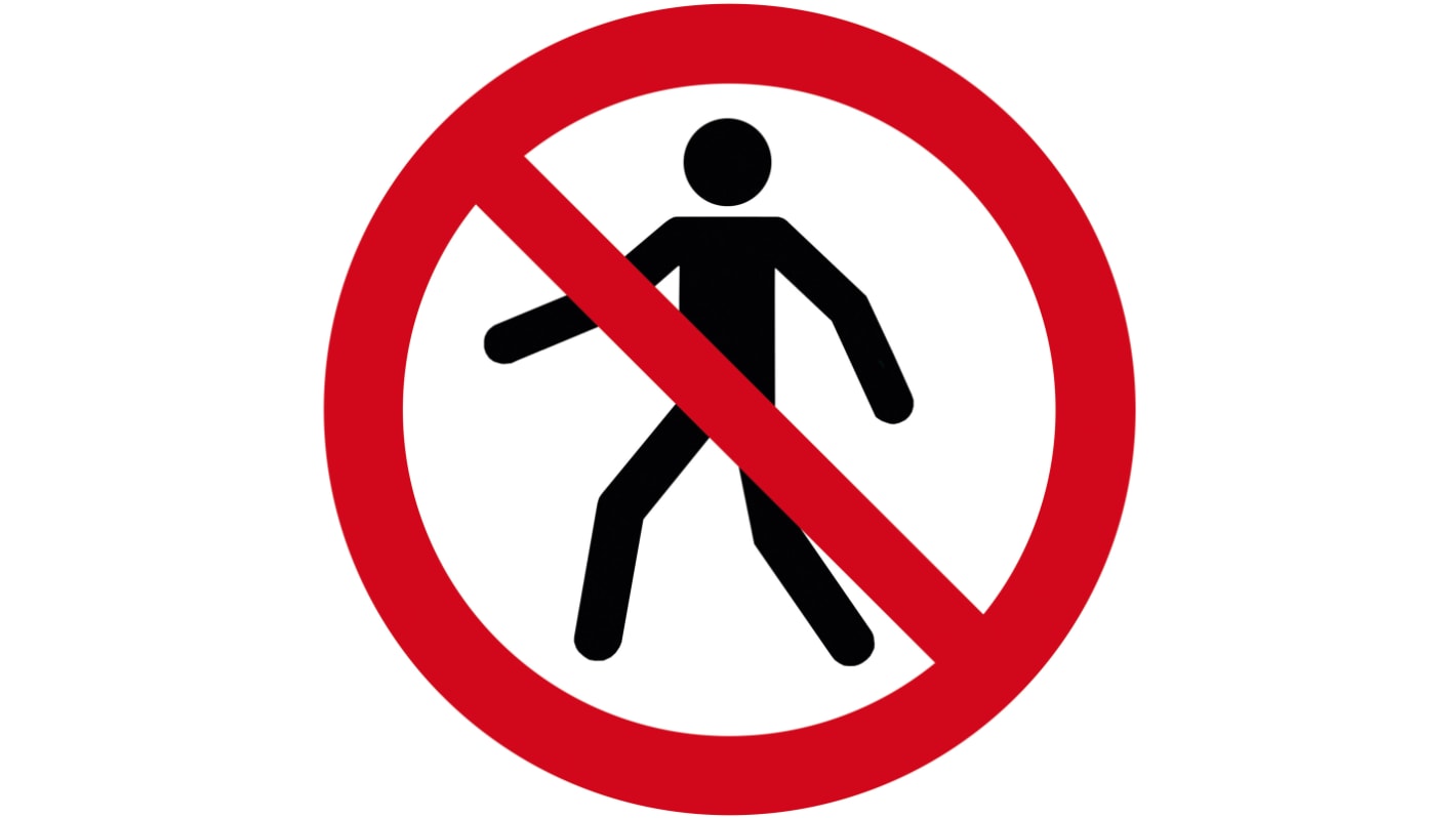 PVC No Pedestrians Prohibition Floor Sticker