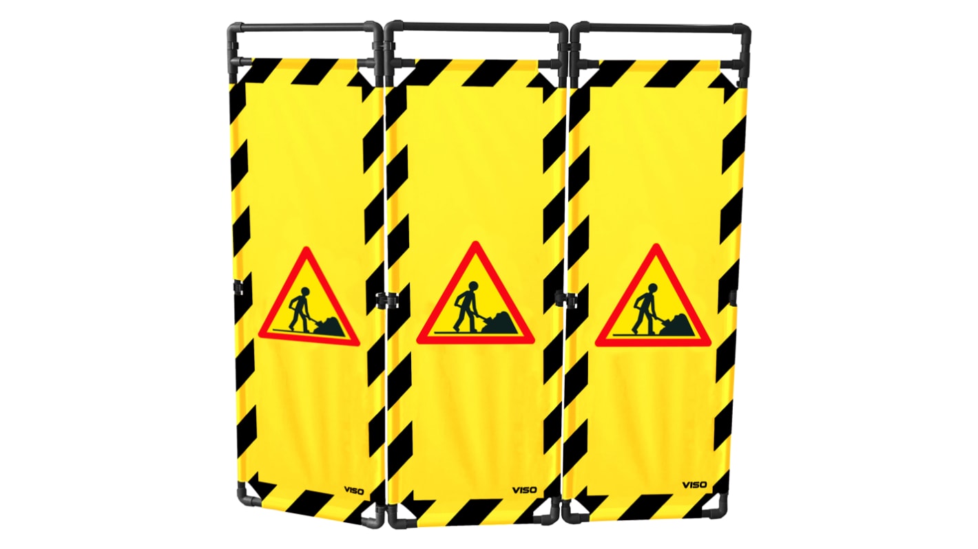 RS PRO Sicherheitsbarriere Polyester, PVC Schwarz, Grau, Gelb Sicherheits-Absperrung