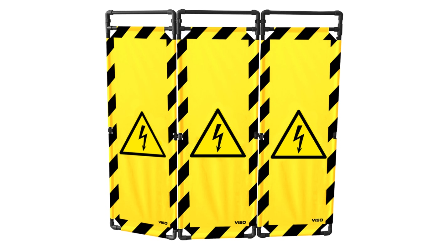 RS PRO Sicherheitsbarriere Polyester, PVC Schwarz, Grau, Gelb Sicherheits-Absperrung