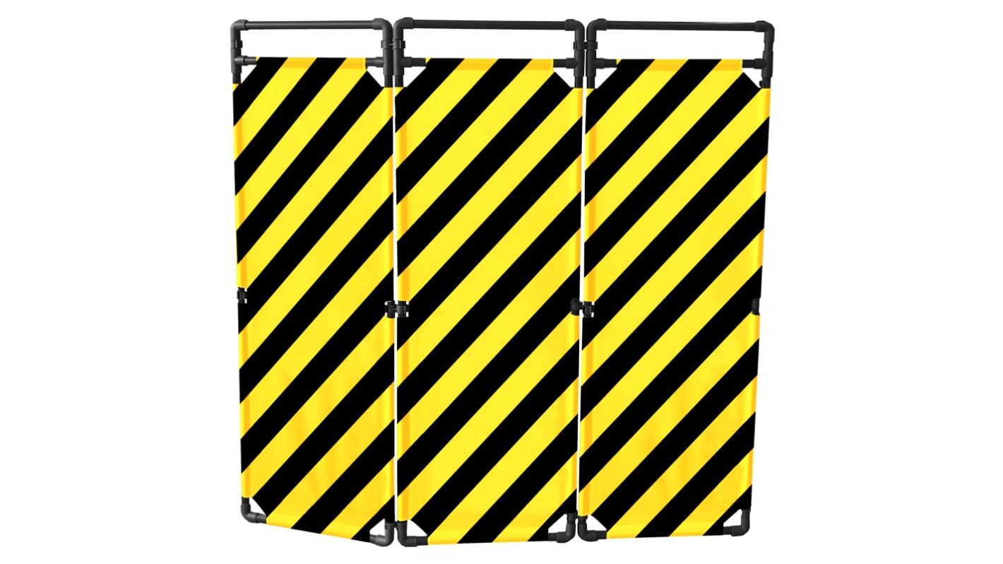 RS PRO Sicherheitsbarriere Polyester, PVC Schwarz, Grau, Gelb Sicherheits-Absperrung