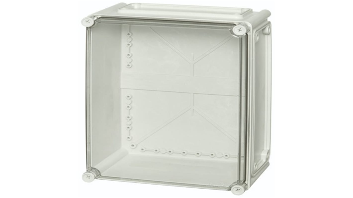 Fibox EKPL Series Grey Polycarbonate General Purpose Enclosure, IP66, IP67, IK08, Flanged, Transparent Lid, 380 x 280 x