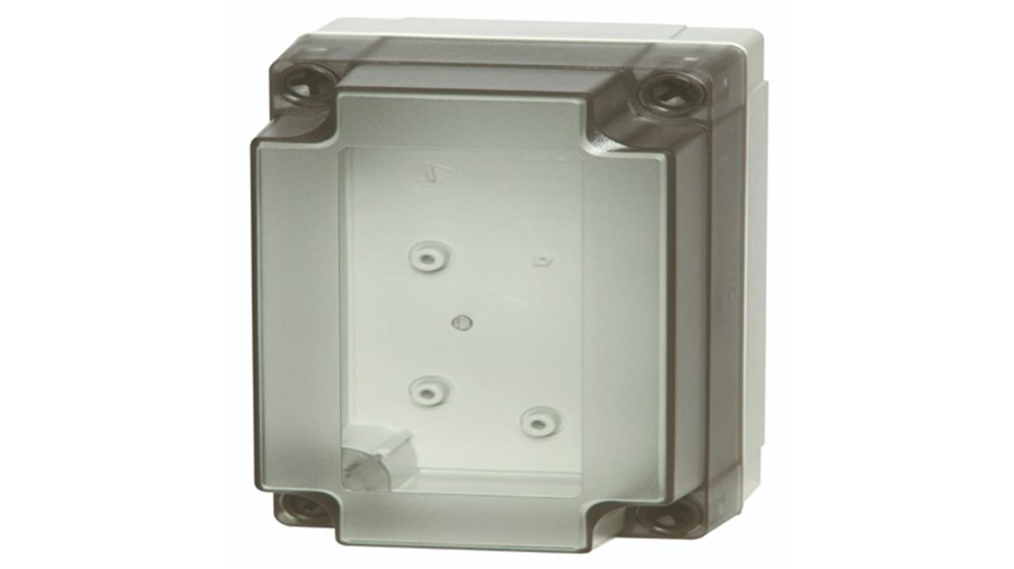 Fibox PC Series Grey Polycarbonate General Purpose Enclosure, IP66, IP67, IK08, Transparent Lid, 130 x 80 x 50mm