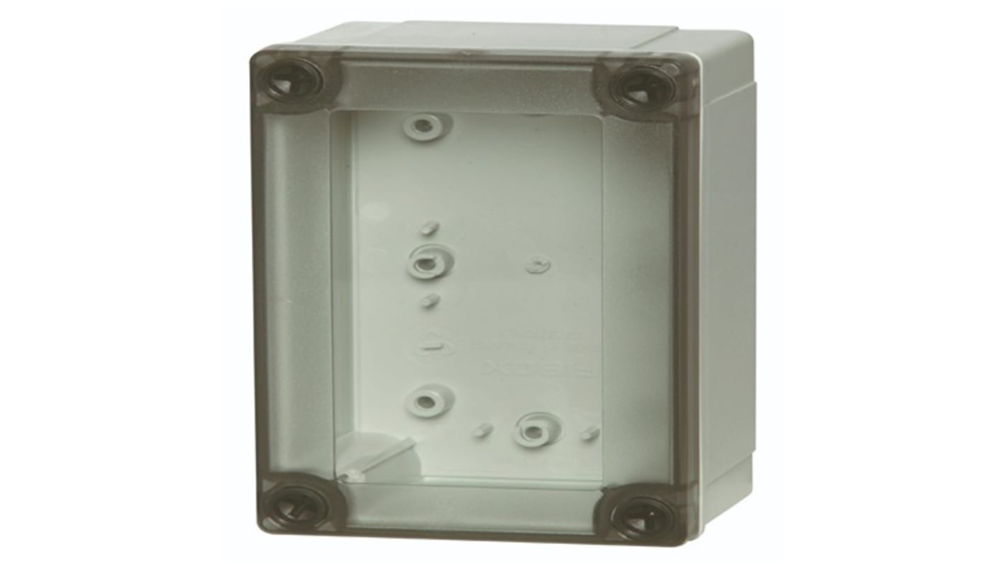 Fibox PC Series Grey Polycarbonate General Purpose Enclosure, IP66, IP67, IK08, Transparent Lid, 130 x 80 x 75mm