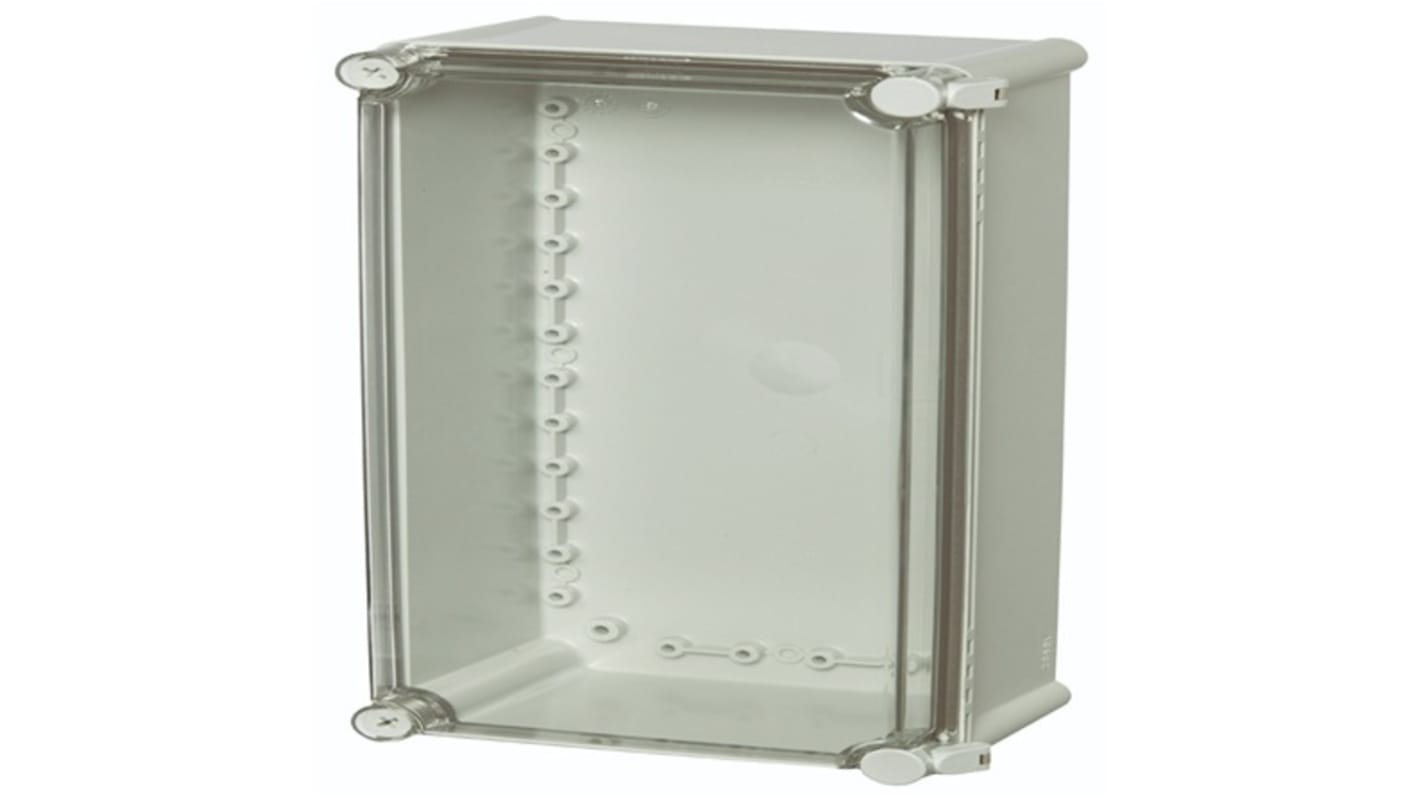 Fibox PC Series Grey Polycarbonate General Purpose Enclosure, IP65, IK08, Transparent Lid, 380 x 190 x 130mm