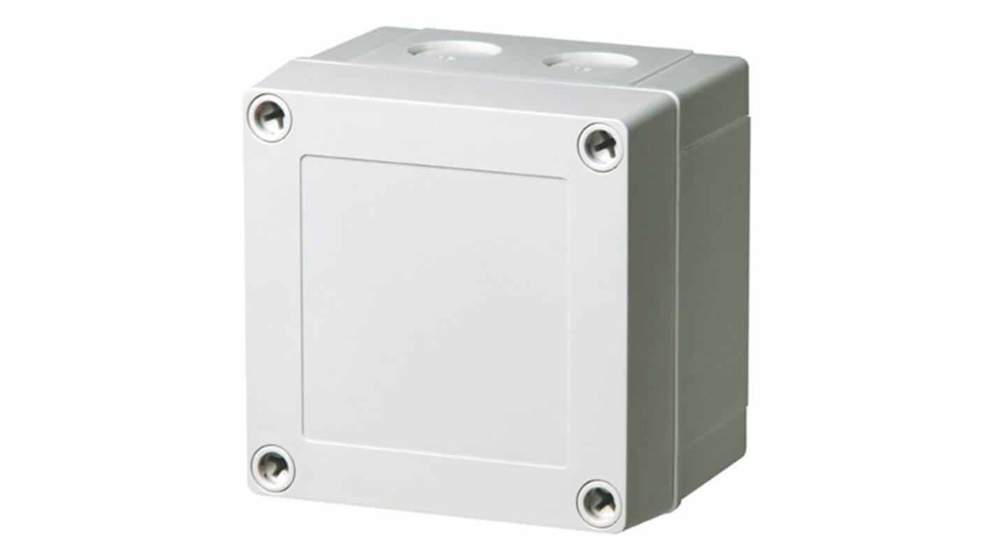 Fibox PCM Series Grey Polycarbonate General Purpose Enclosure, IP66, IP67, IK08, Grey Lid, 100 x 100 x 75mm