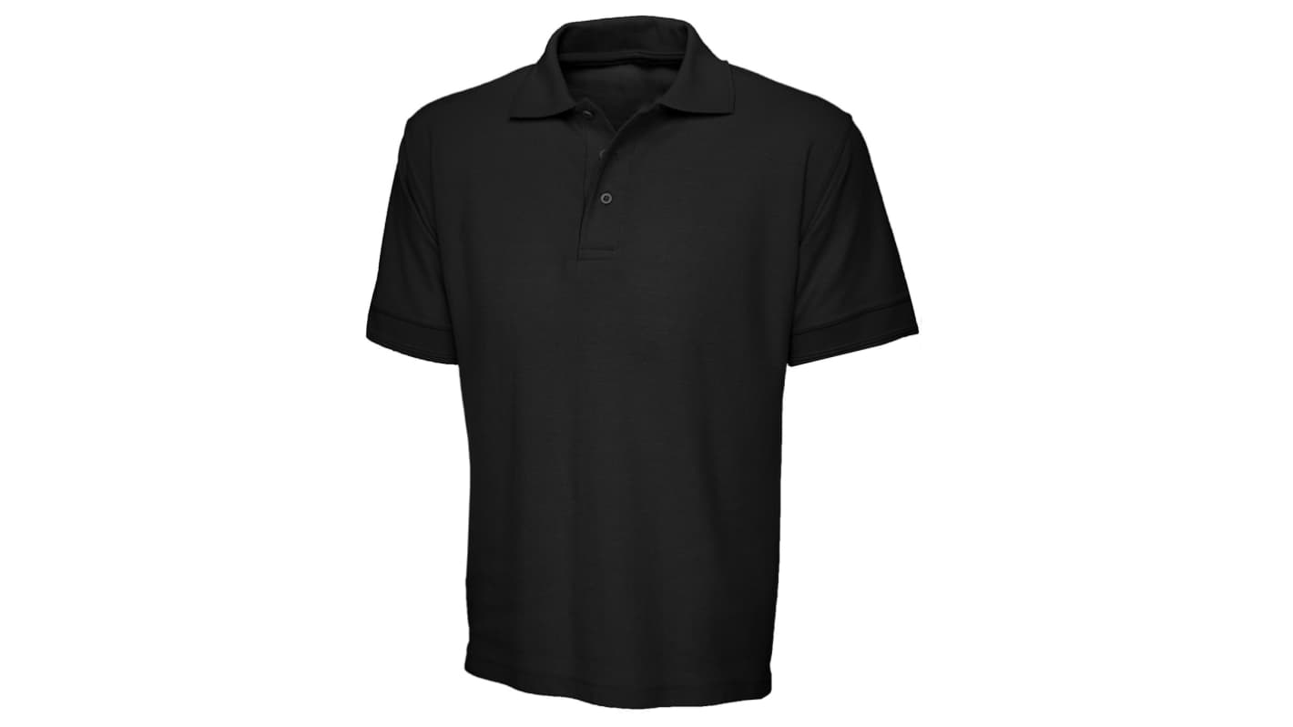RS PRO Black 50% Cotton, 50% Polyester Polo Shirt, UK- Medium