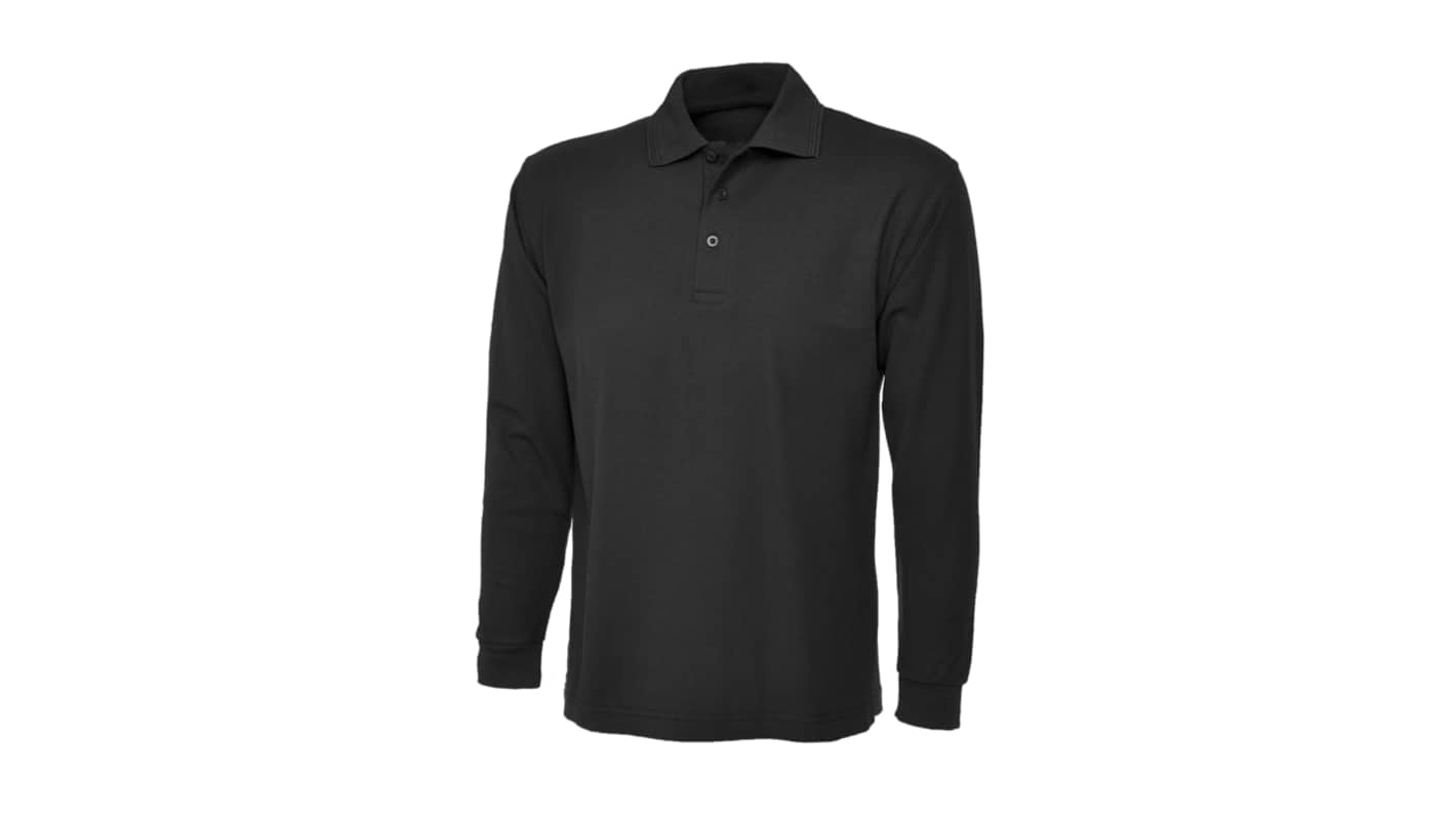 RS PRO Black 50% Cotton, 50% Polyester Polo Shirt, UK- M, EUR- M