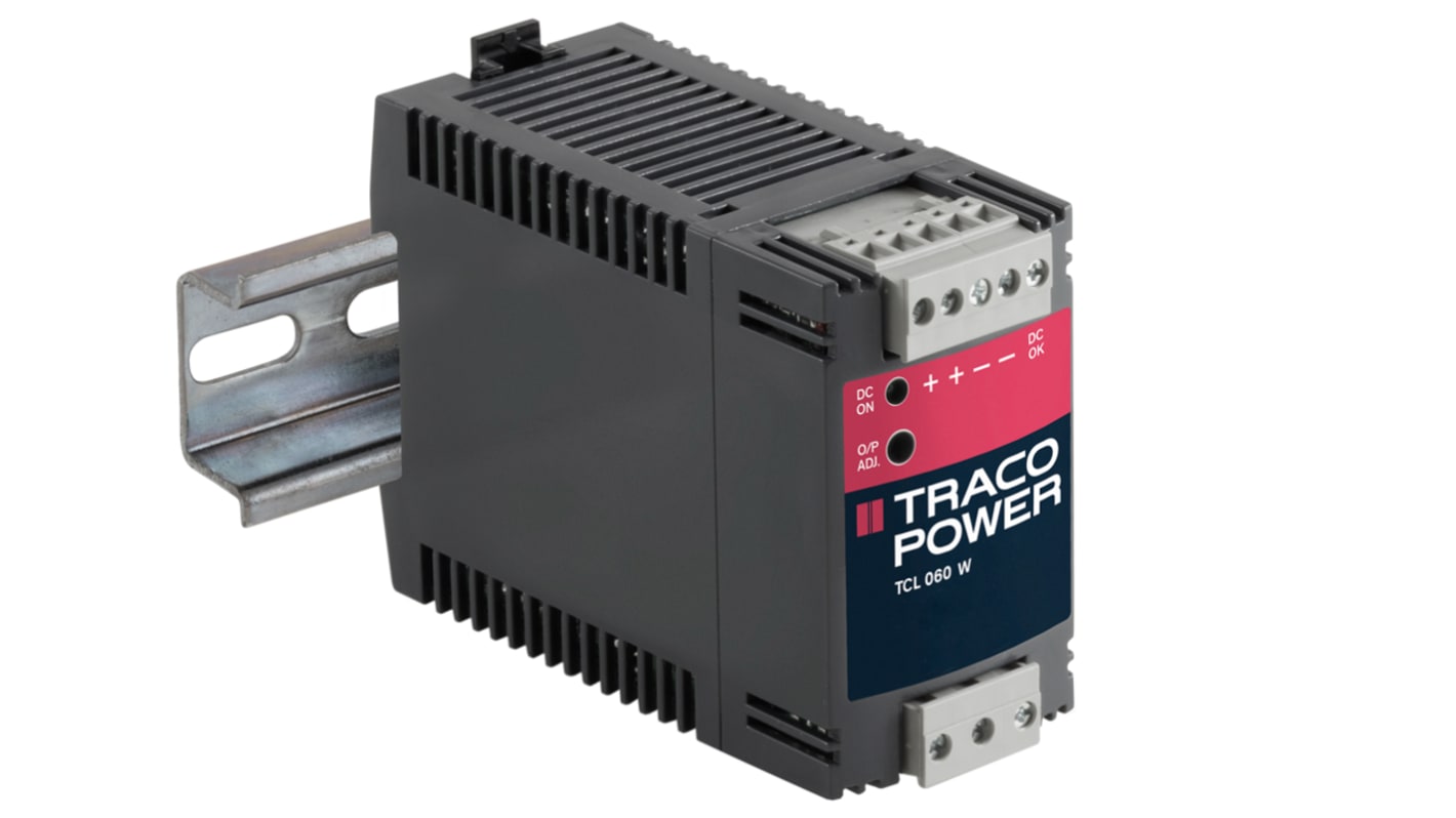 TRACOPOWER TCL DIN Rail Power Supply, 85 → 264V ac ac Input, 12V dc dc Output, 4A Output, 60W