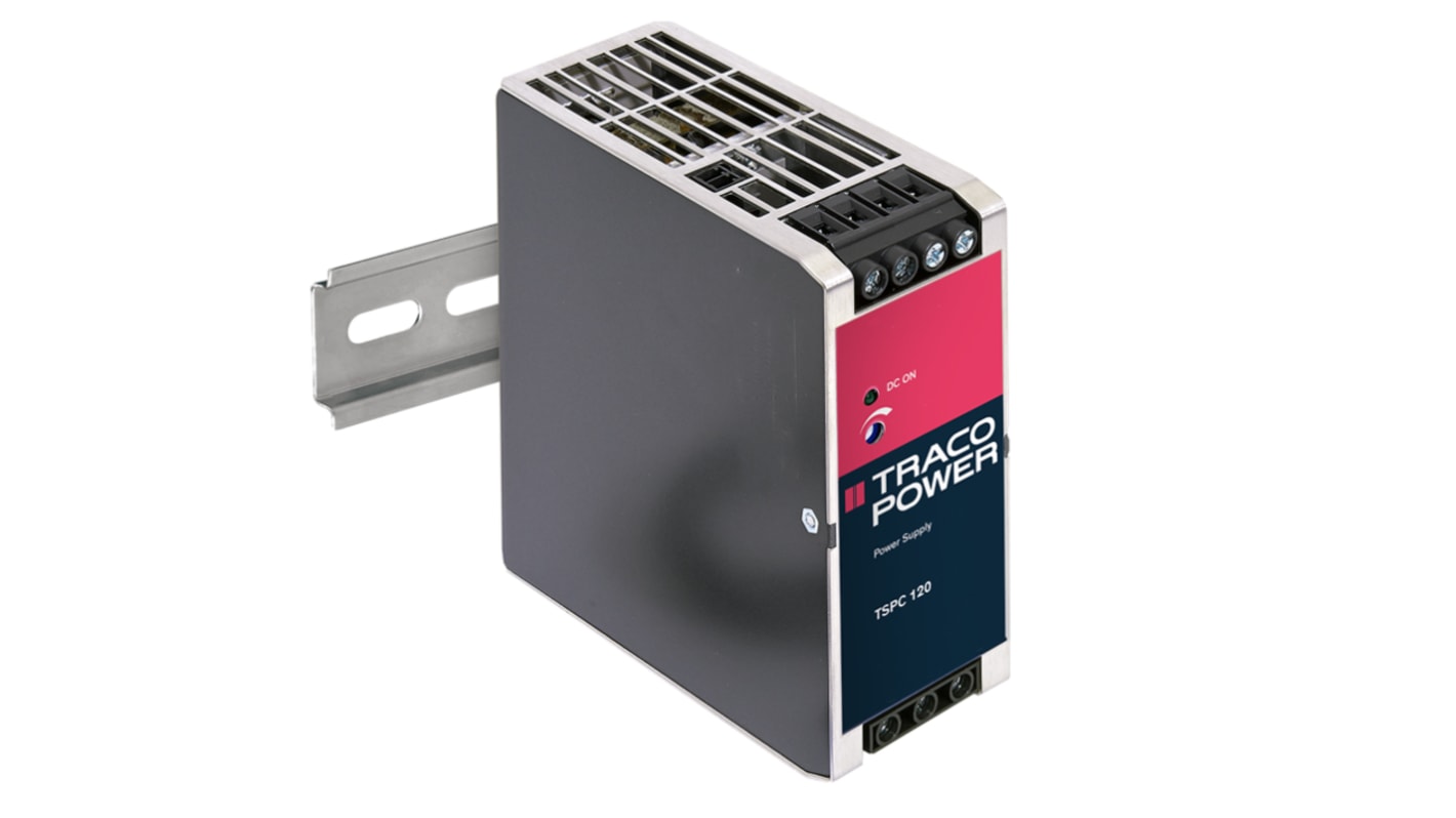 TRACOPOWER TSPC DIN Rail Power Supply, 85 → 264V ac ac Input, 48V dc dc Output, 5A Output, 120W