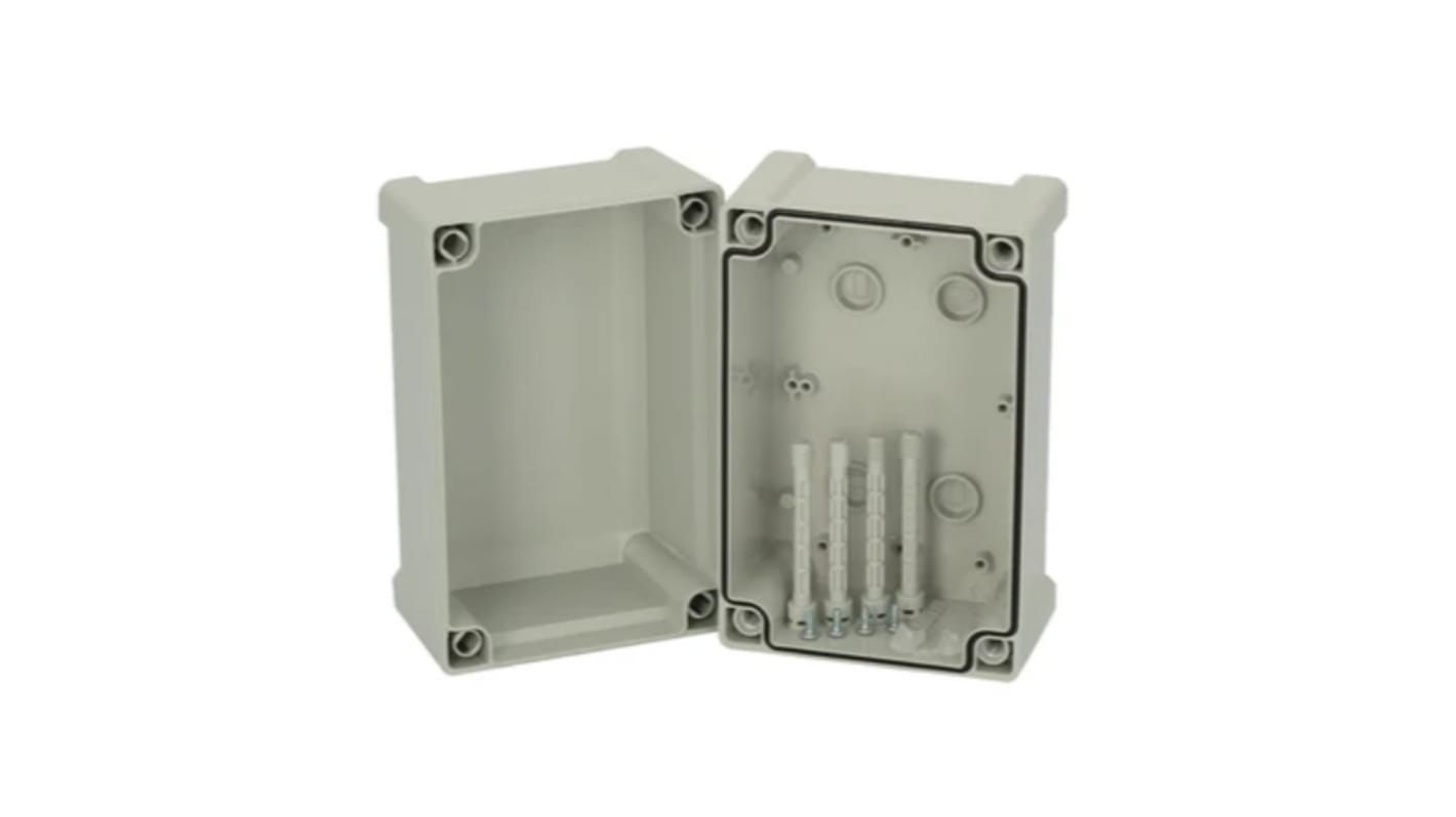 Fibox TA Series Grey ABS Enclosure, IP65, IK07, Grey Lid, 187 x 122 x 134mm