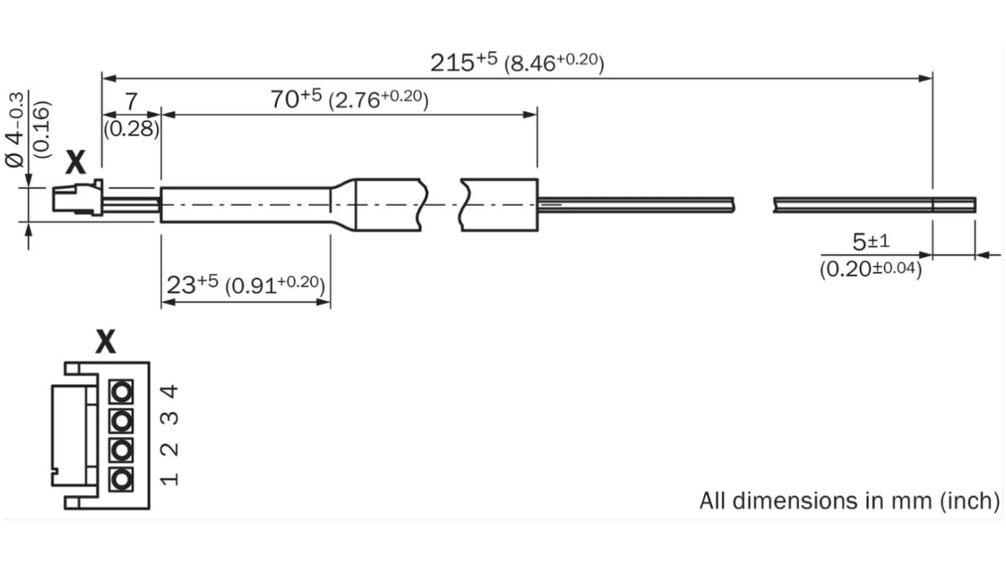 Rs-Online Cavo e connettore SICK 200mm per uso con Sensori