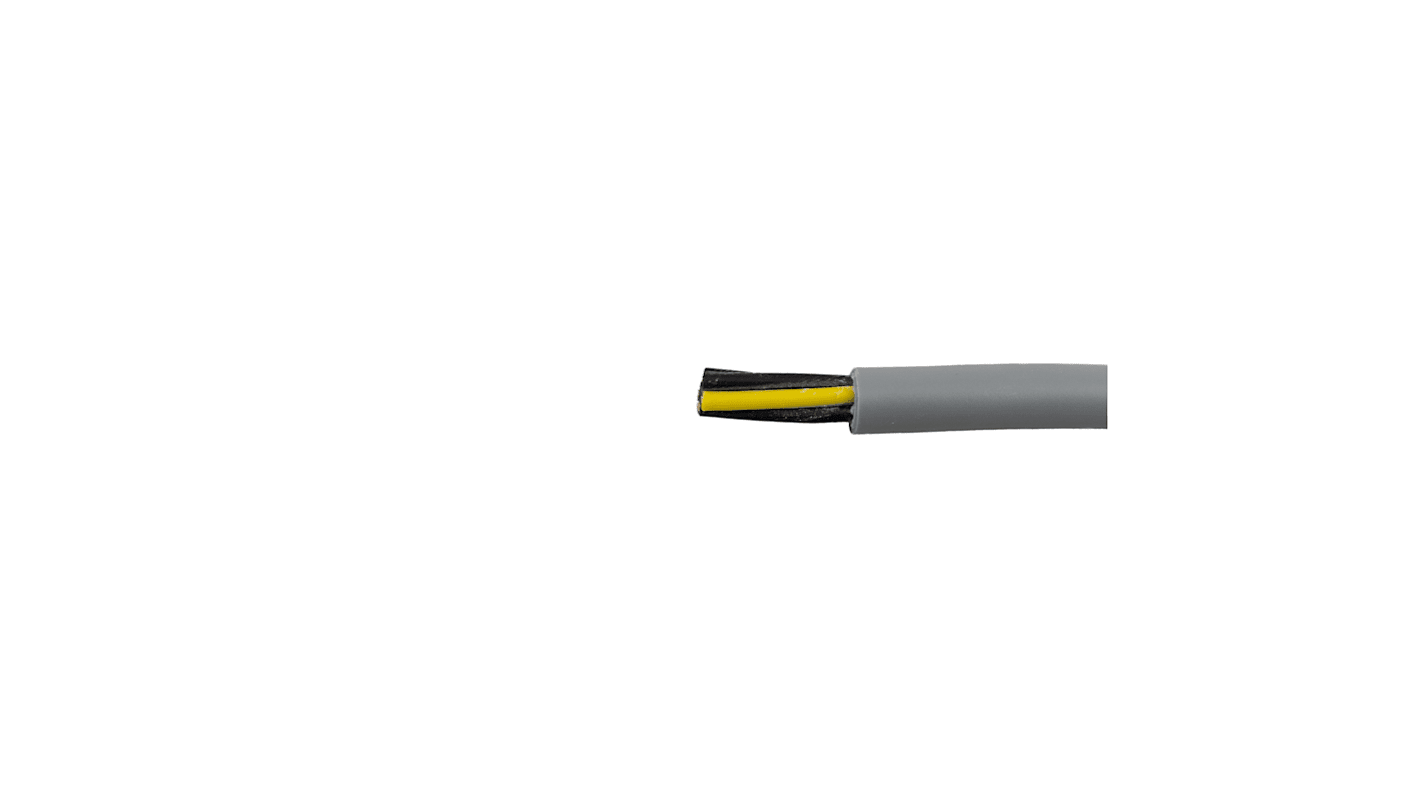 Alpha Wire 470037YY Control Cable, 3 Cores, 0.75 mm², Unscreened, 300m, Grey PVC Sheath, 19 AWG