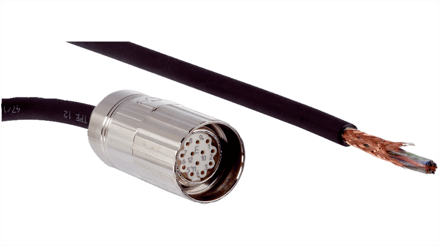Sick Straight Female 12 way M23 to Unterminated Connector & Cable, 2m