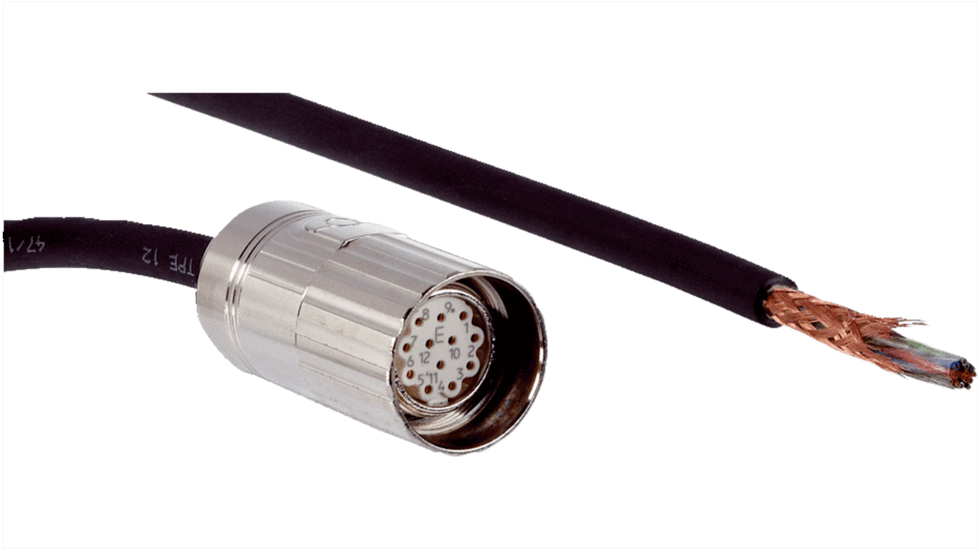 Sick Straight Female 12 way M23 to Unterminated Connector & Cable, 1.5m