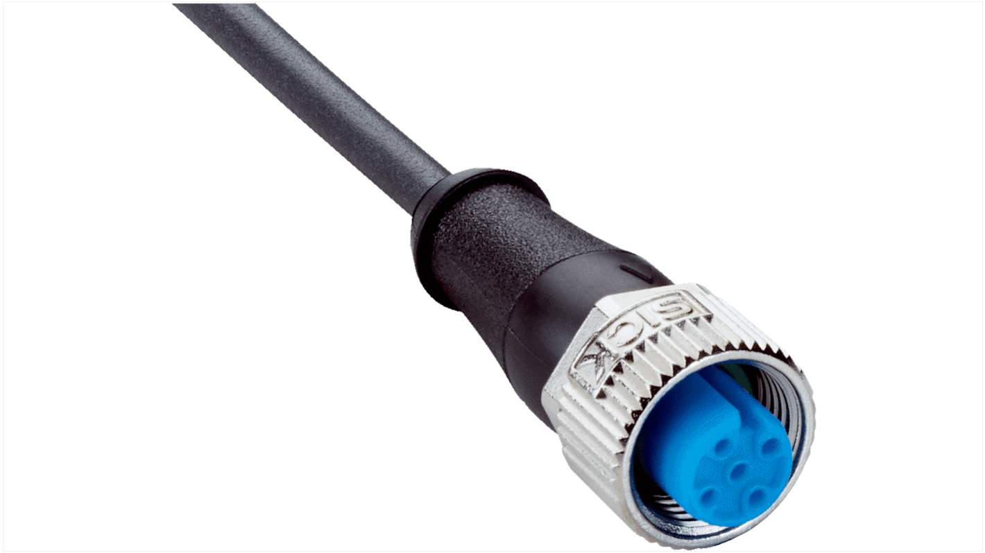 Sick Straight Female 3 way M12 to Connector & Cable, 1m