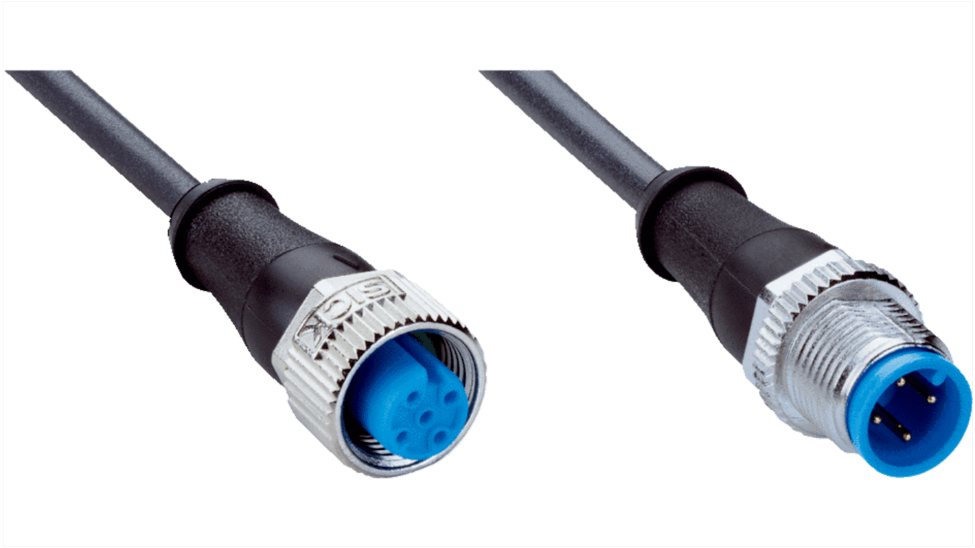 Złącze i kabel ze złączem Złącze M12 liczba rdzeni 4 długość 1.6m Rodzaj A Żeńskie Złącze B Złącze M12