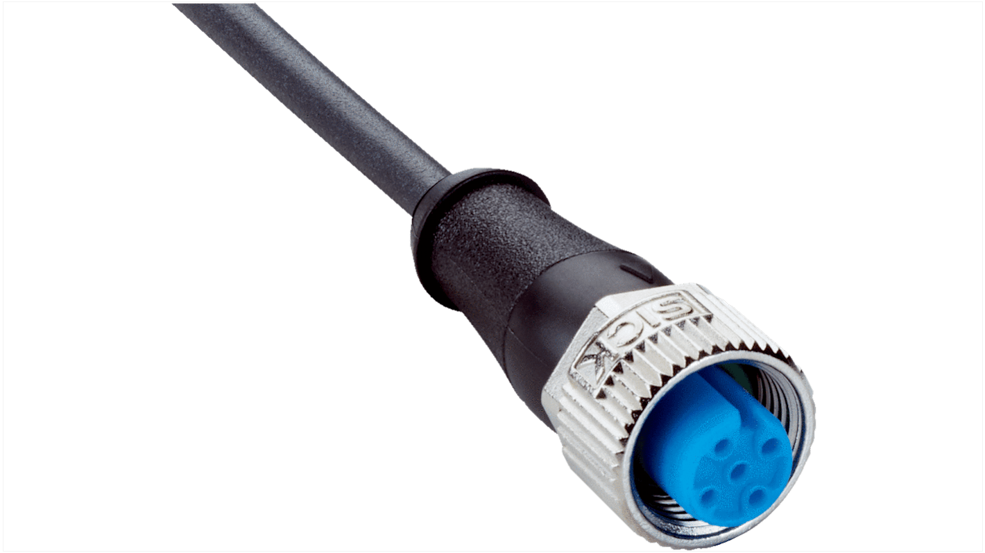 Sick Straight Female 4 way M12 to Connector & Cable, 500mm