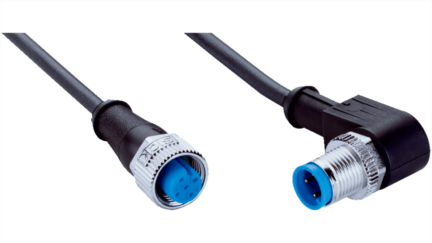 Złącze i kabel ze złączem Złącze M12 liczba rdzeni 4 długość 600mm Rodzaj A Żeńskie Złącze B Złącze M12