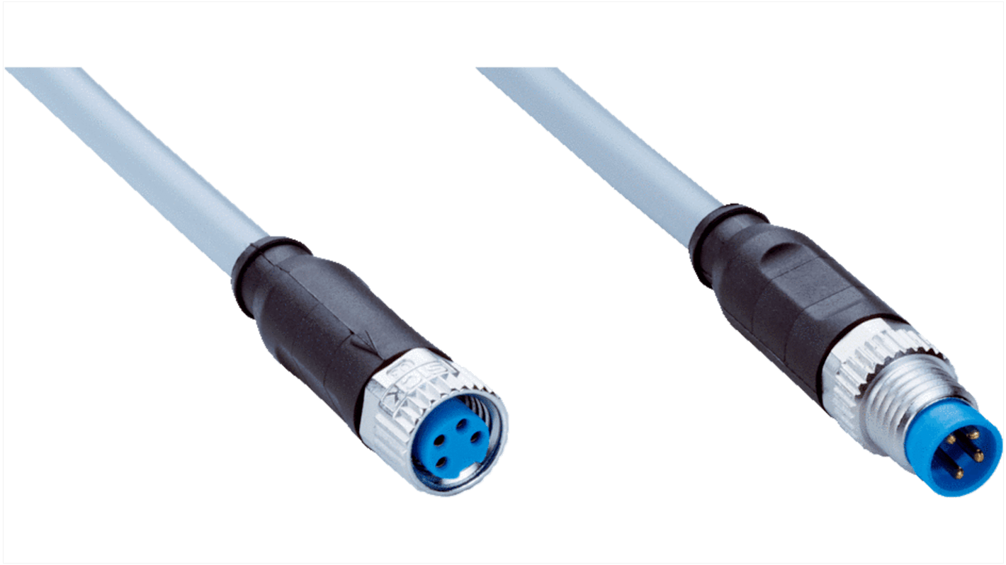 Złącze i kabel Złącze A M8 liczba rdzeni 4 długość 1.5m Rodzaj A Żeńskie Złącze B M8