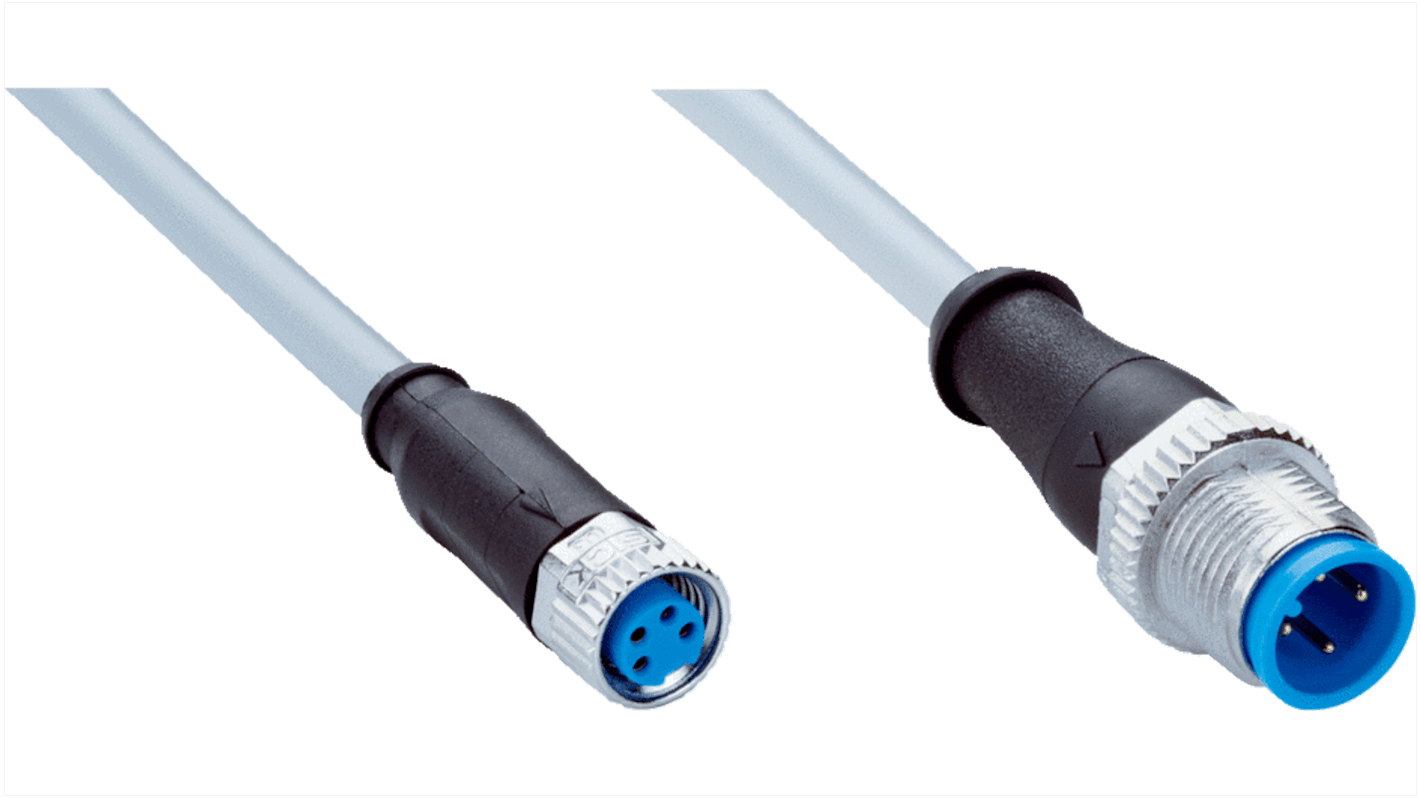 Złącze i kabel Złącze A M8 liczba rdzeni 4 długość 2m Rodzaj A Żeńskie Złącze B Złącze M12